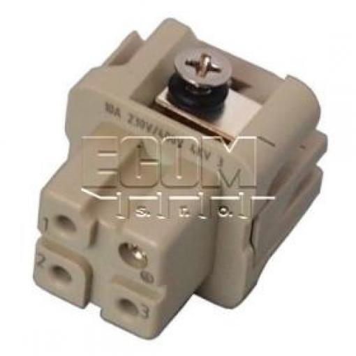 Kontaktní vložka HDC DA-003-F, zásuvka, 3+PE, 250 V / 10 A