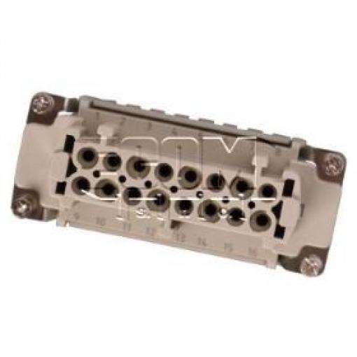 Kontaktní vložka HDC DE-016-FC, zásuvka, 16 pin, 500 V / 16 A