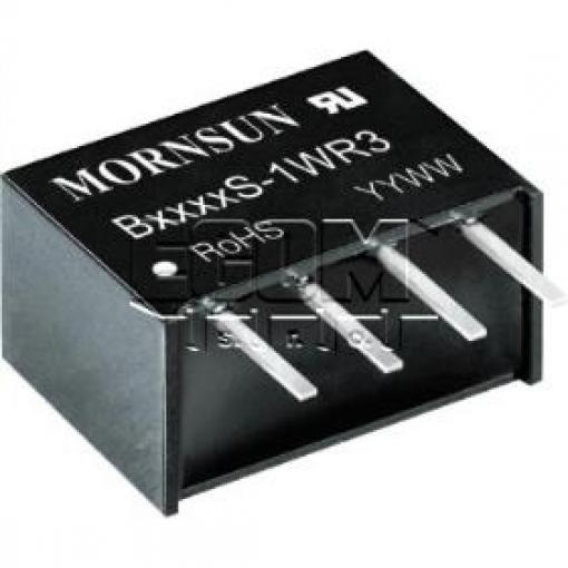 DC/DC měnič B0512S-1WR3, 5 V na 12 V, 84 mA, izolovaný, SIP4