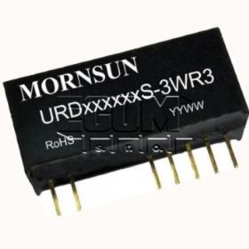 DC/DC měnič URD480512S-3WR3, 48 V → 5/12 V, izolovaný, SIP10