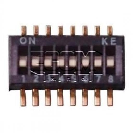 DIP spínač posuvný SMD DSHP08TSGET-G, 8 pólů, rozteč 1,27 mm