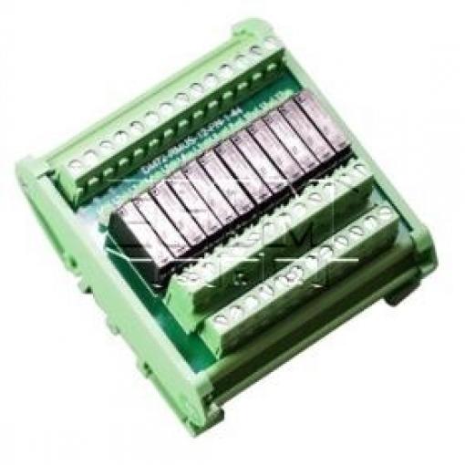 Modul relé na DIN lištu DM72-RMUS-12-PN-1-44, pro 12× relé APAN3124
