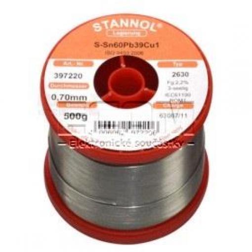 Olovnatá pájka S-Sn60Pb39Cu1, průměr 1 mm, 500 g