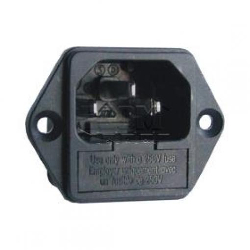 Síťová vidlice JR-101-1F-G, 250 V / 10 A, panelová
