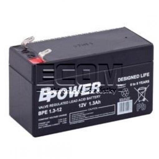 Olověný akumulátor BPE 1,3-12, 12 V / 1,3 Ah, fastony 4,75 mm