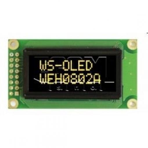 OLED znakový displej WEH000802ALPP5N00100, 2×8 znaků, 5 V