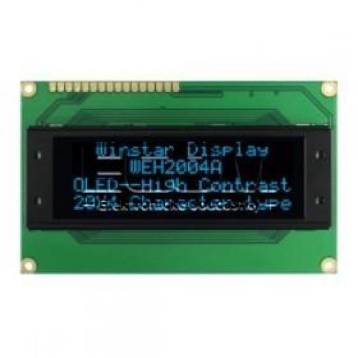 OLED znakový displej WEH002004ABPP5N00100, 4×20, 2,9×4,75 mm, modrý, 5 V