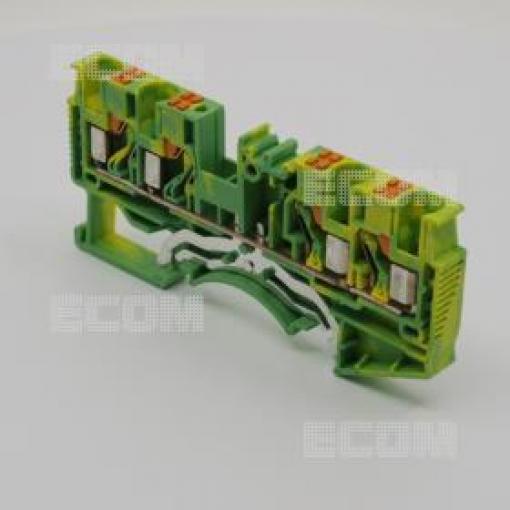 Svorka na DIN lištu DS4-QU-PE-01P-1C-00A(H), žlutozelená