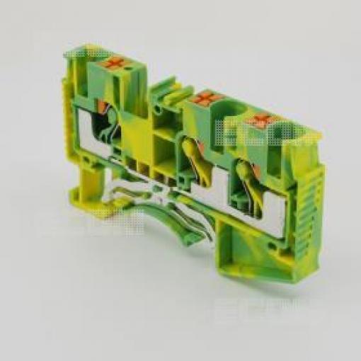 Svorka na DIN lištu DS6-TW-PE-01P-1C-00A(H), žlutozelená