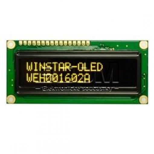 OLED znakový displej WEH001602ALPP5N00100, 2×16 znaků, 5 V