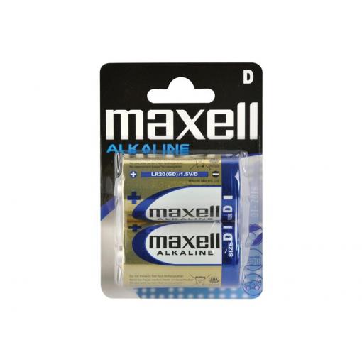 Baterie D (LR20) alkalická MAXELL 2ks / blistr