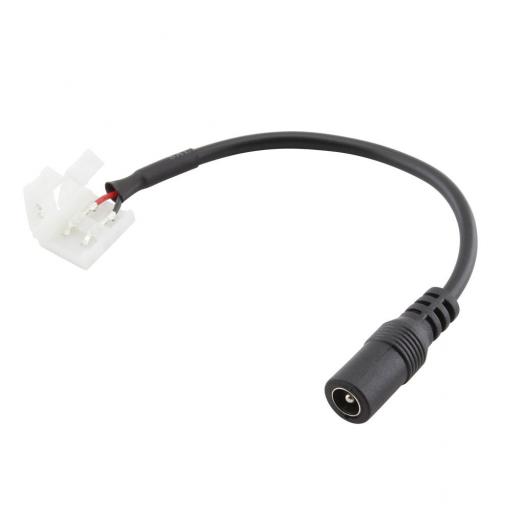 Napájecí kabel pro LED pásek 8mm s konektory, 2p + DC 2,1 x 5,5mm zásuvka, 15cm