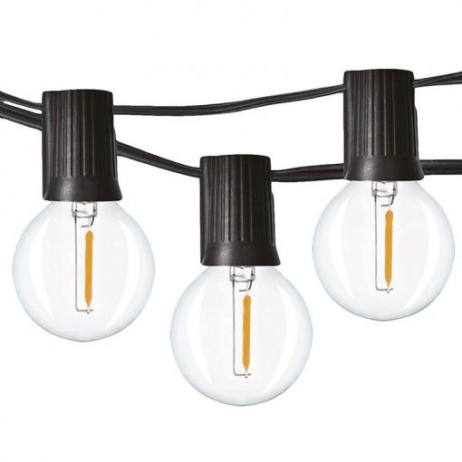 Solight LED venkovní řetěz s žárovkami, 25 žárovek, 15m+5m, 19W, teplá bílá - WO794