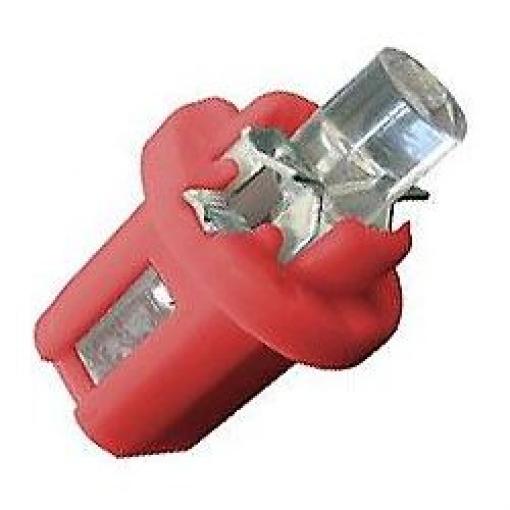 LED žárovka B8,5D 12 V / 0,2 W, červená, 5 mm