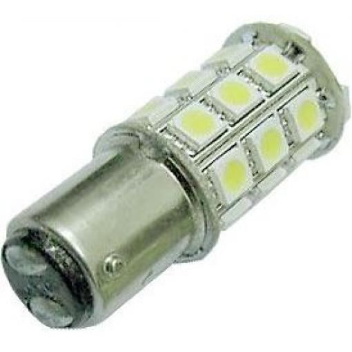 LED žárovka BaY15D 12 V, bílá, brzdová/obrysová, 27× SMD5050