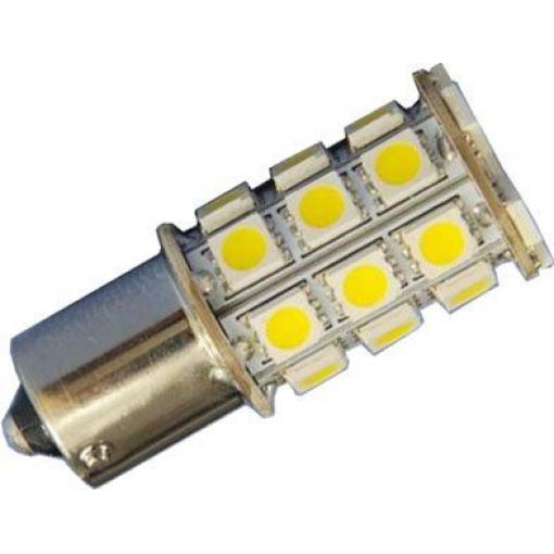 LED žárovka Ba15S 12 V, 27× SMD5050, bílá 6700 K
