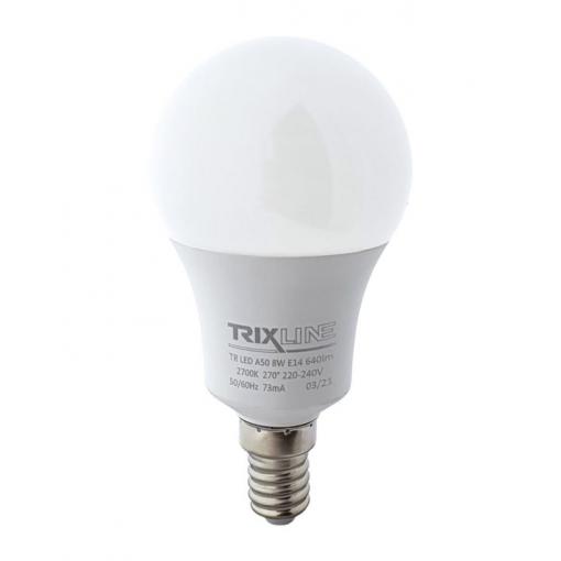 LED žárovka Trixline 8 W/230 V E14 A50, teplá bílá