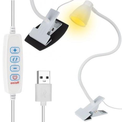 Stolní lampička s klipem IZOXIS, 24 LED, 5 W, bílá