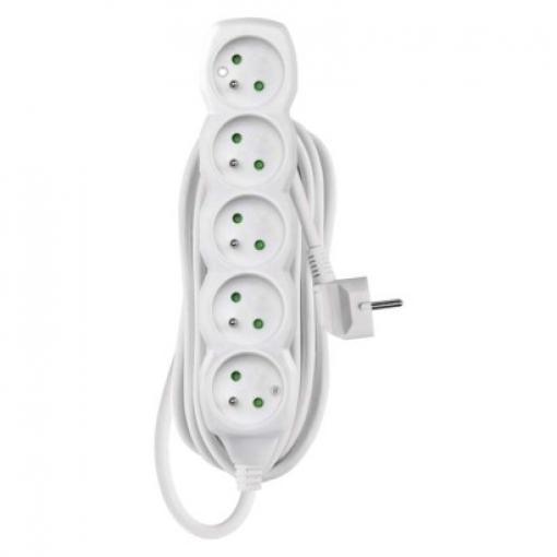 Prodlužovací přívod 5z.  7m, 3 x 1mm2, bílý