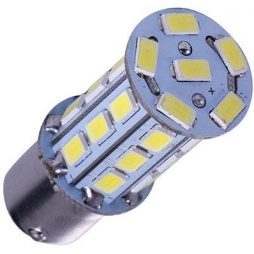 LED žárovka Ba15S 12 V, 27× SMD5730, bílá 6200 K