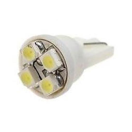 LED žárovka T10 12 V / 0,5 W, bílá, 4× SMD3528