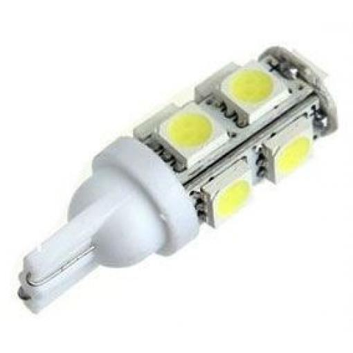 LED žárovka T10 12 V, bílá, 9× SMD5050, 1 W