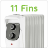 Přenosný olejový radiátor 1000/1500/2500 W, bílý, 11 žeber, HAEGER ELAN 11 HAE-OH011007A