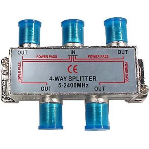 Anténní rozbočovač 1 IN / 4 OUT, 5–2400 MHz, F konektory