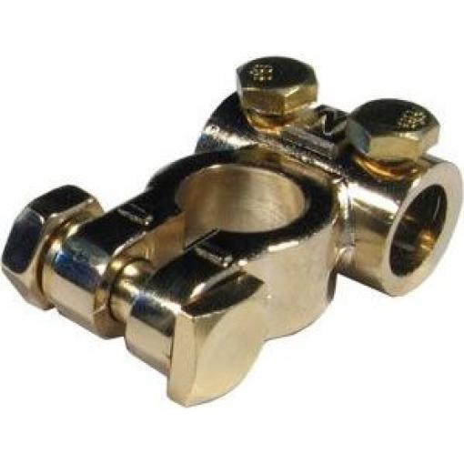 Svorka na autobaterii (-) zlacená, kabel 0GA, průměr 10 mm