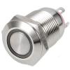 Kovové tlačítko OFF-(ON) 250 V / 2 A, zelené, LED prosvětlení 12 V