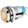 Kovové tlačítko OFF-(ON) 250 V / 2 A, oranžové, LED prosvětlení 12-24 V