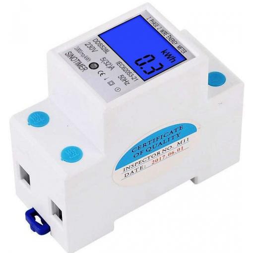 Elektroměr DDS528L, jednofázový na DIN lištu, 5 A