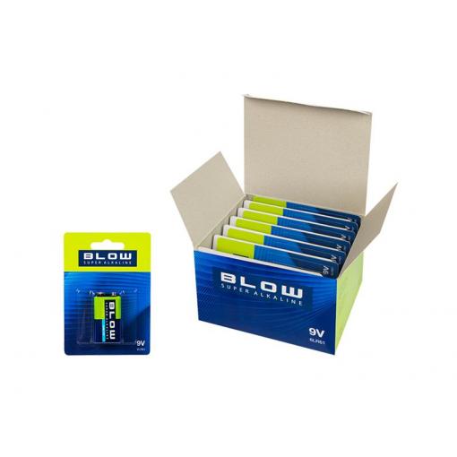 Baterie 9V (6LR61) alkalická BLOW Super Alkaline 10 ks/balenie