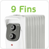 Přenosný olejový radiátor 800/1200/2000 W, bílý, 9 žeber, HAEGER ELAN 9 HAE-OH009006A