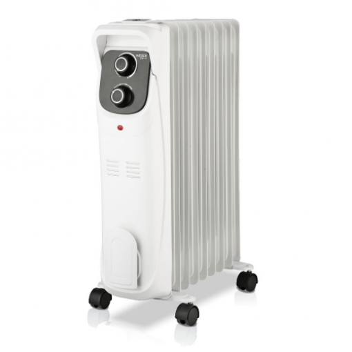 Přenosný olejový radiátor 800/1200/2000 W, bílý, 9 žeber, HAEGER ELAN 9 HAE-OH009006A