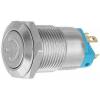 Stiskací vypínač OFF-ON 12 mm, 230 V AC / 3 A, bílé prosvětlení 12–24 V