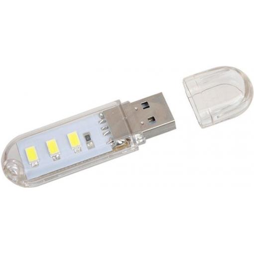 USB lampička 3x LED, bílá