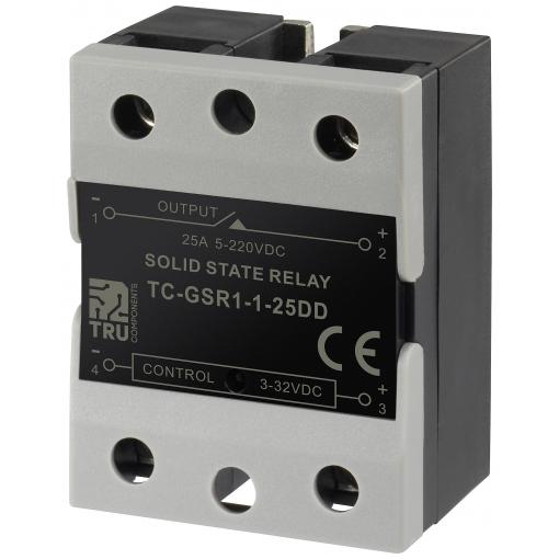 TRU COMPONENTS polovodičové relé TC-GSR-1-25DD 25 A Spínací napětí (max.): 220 V/DC DC obvod 1 ks
