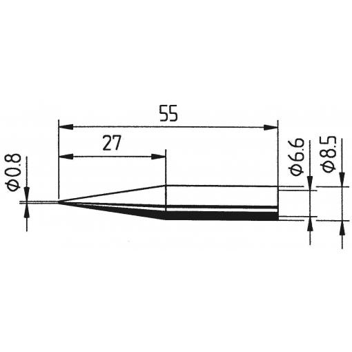 Ersa 842 SD LF pájecí hrot tužkový, prodloužený Velikost hrotů 0.8 mm Obsah 1 ks