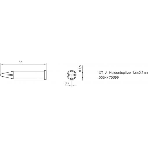 Weller XT-A pájecí hrot dlátový Velikost hrotů 1.6 mm Délka hrotů 37 mm Obsah 1 ks