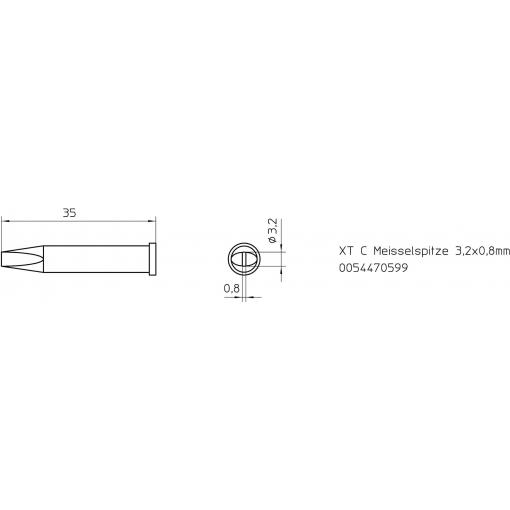 Weller XT-C pájecí hrot dlátový Velikost hrotů 3.2 mm Obsah 1 ks
