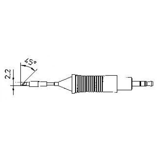 Weller RT7 pájecí hrot nůž 45° Velikost hrotů 2.2 mm Délka hrotů 20 mm Obsah 1 ks