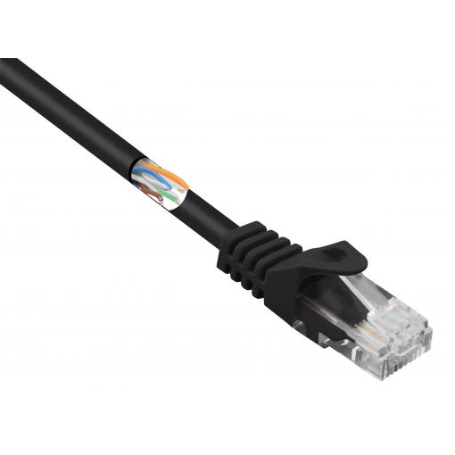Renkforce RF-5043850 RJ45 síťové kabely, propojovací kabely CAT 5e U/UTP 1.00 m černá s ochranou 1 ks
