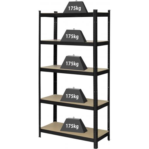 TOOLCRAFT KCT20CP regál na těžké předměty, 175 kg, (š x v x h) 90 x 1.8 x 40 cm, kov, tvrdé vlákno, antracit/černá
