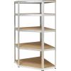 TOOLCRAFT KPW77 rohový modul skladového regálu, (š x v x h) 70 x 1.8 x 70 cm, kov, MDF, dřevěná podlaha, pozinkovaná, stříbrná