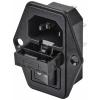 TRU COMPONENTS TC-10088400 IEC zástrčka C13/C14 C14 zástrčka, vestavná rovná Počet kontaktů: 3 10 A černá 1 ks