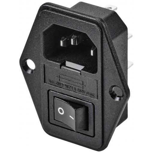 TRU COMPONENTS TC-10088400 IEC zástrčka C13/C14 C14 zástrčka, vestavná rovná Počet kontaktů: 3 10 A černá 1 ks