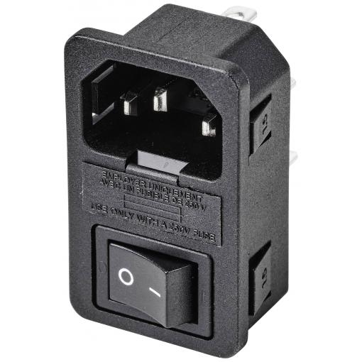 TRU COMPONENTS TC-10088420 IEC zástrčka C13/C14 C14 zástrčka, vestavná rovná Počet kontaktů: 3 10 A černá 1 ks