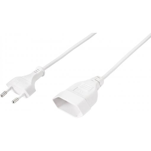Sygonix SY-5044232 napájecí prodlužovací kabel, bílá, 0.20 m