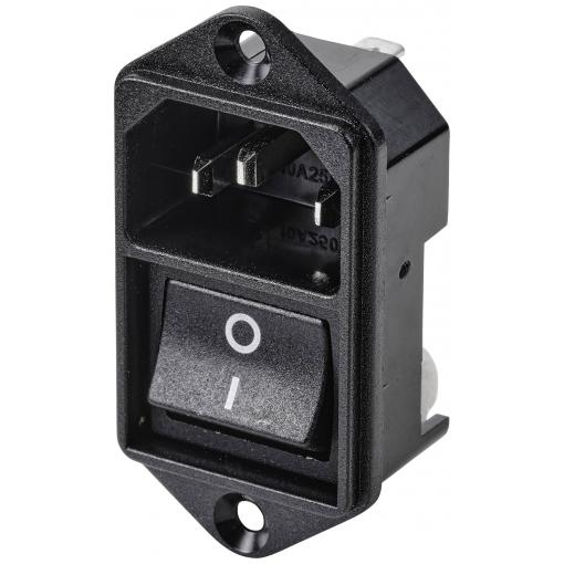 TRU COMPONENTS TC-10088376 IEC zástrčka C13/C14 C14 zástrčka, vestavná rovná Počet kontaktů: 3 10 A černá 1 ks
